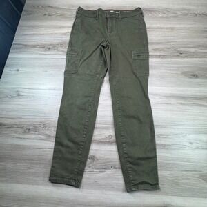 Eddie‎ Bauer Womens Skinny Cargo Pants Olive Green Size 8 Slightly Curvy Fit